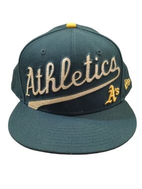 New Era 59Fifty MLB Green Athletics Fitted MLB Baseball Hat Size 8